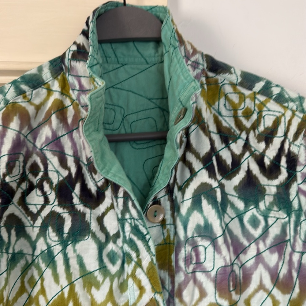 Reversible printed cotton jacket - Picture 4 of 7